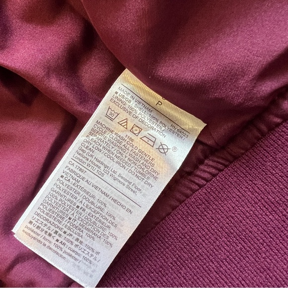 GAP burgundy and navy zip up varsity style jacket - Picture 4 of 10